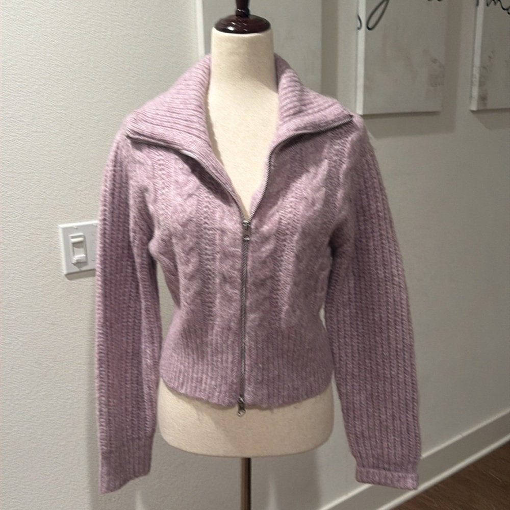 Universal Thread Lilac Zip-Front Knit Cardigan